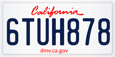 CA license plate 6TUH878