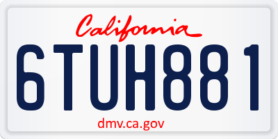 CA license plate 6TUH881