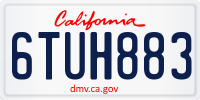 CA license plate 6TUH883