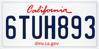 CA license plate 6TUH893
