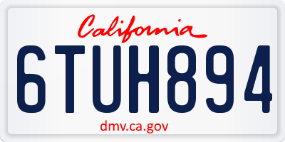 CA license plate 6TUH894
