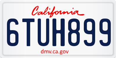 CA license plate 6TUH899