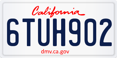 CA license plate 6TUH902