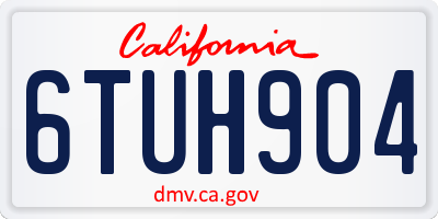 CA license plate 6TUH904
