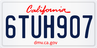 CA license plate 6TUH907