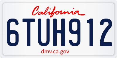 CA license plate 6TUH912