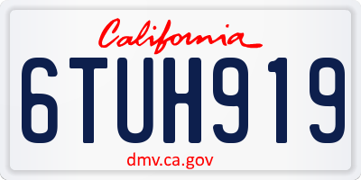 CA license plate 6TUH919