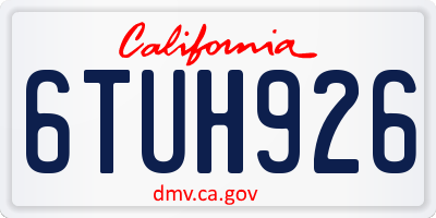 CA license plate 6TUH926
