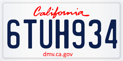 CA license plate 6TUH934