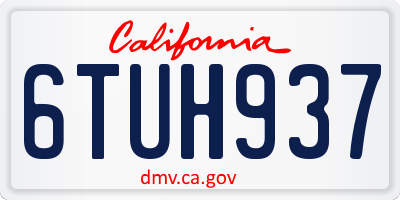 CA license plate 6TUH937