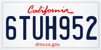 CA license plate 6TUH952