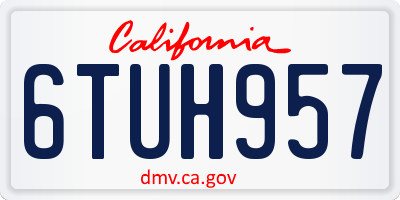 CA license plate 6TUH957