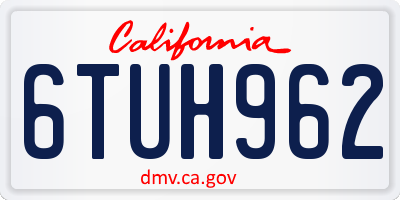 CA license plate 6TUH962
