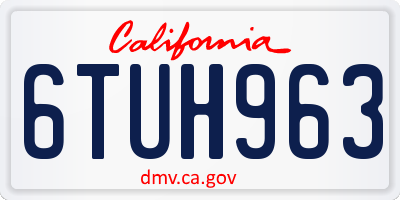 CA license plate 6TUH963