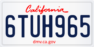 CA license plate 6TUH965