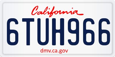 CA license plate 6TUH966