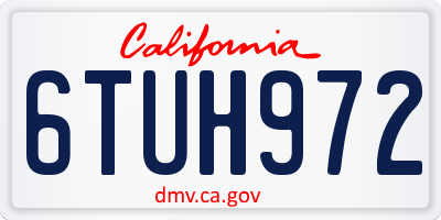 CA license plate 6TUH972