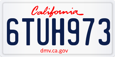 CA license plate 6TUH973