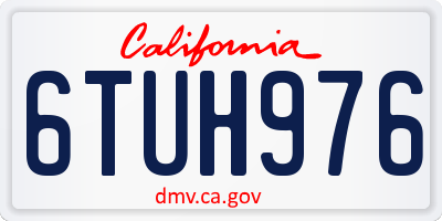 CA license plate 6TUH976