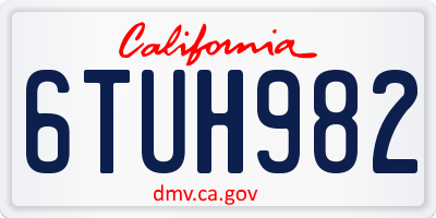 CA license plate 6TUH982