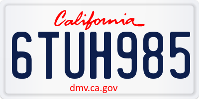 CA license plate 6TUH985