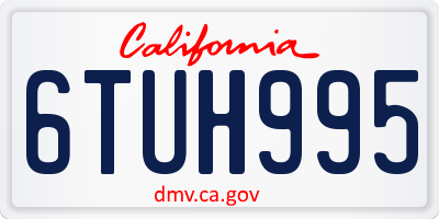 CA license plate 6TUH995