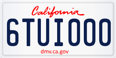 CA license plate 6TUI000