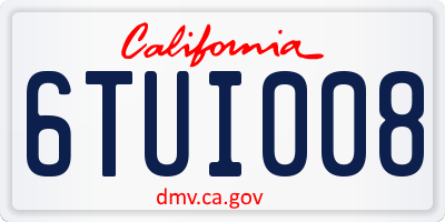 CA license plate 6TUI008