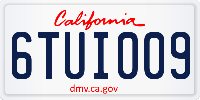 CA license plate 6TUI009