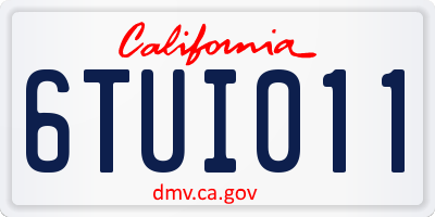 CA license plate 6TUI011
