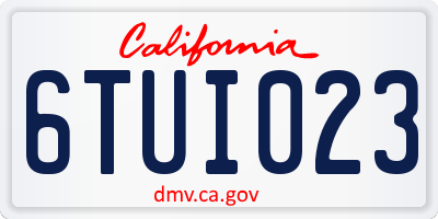 CA license plate 6TUI023