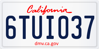 CA license plate 6TUI037