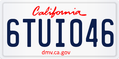 CA license plate 6TUI046