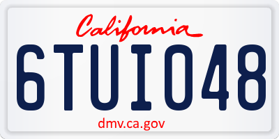 CA license plate 6TUI048