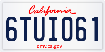 CA license plate 6TUI061