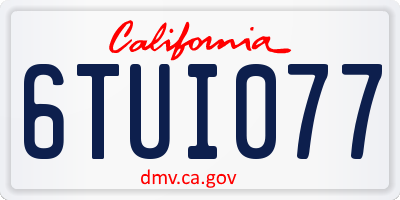 CA license plate 6TUI077
