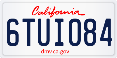 CA license plate 6TUI084