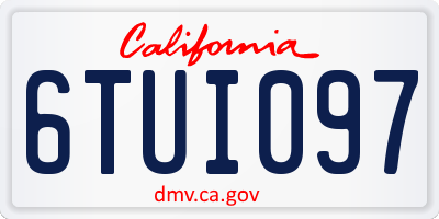 CA license plate 6TUI097