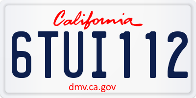CA license plate 6TUI112