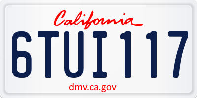 CA license plate 6TUI117