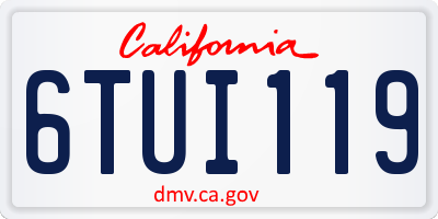 CA license plate 6TUI119