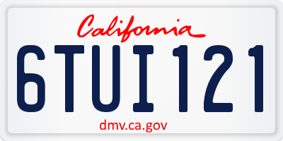 CA license plate 6TUI121