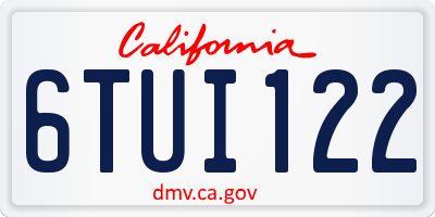 CA license plate 6TUI122
