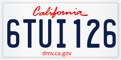 CA license plate 6TUI126
