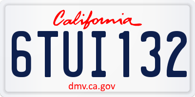 CA license plate 6TUI132