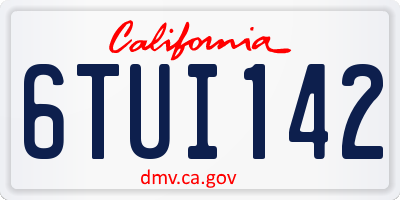 CA license plate 6TUI142
