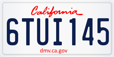 CA license plate 6TUI145