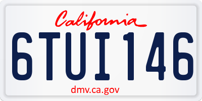 CA license plate 6TUI146
