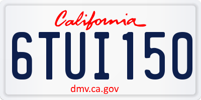 CA license plate 6TUI150