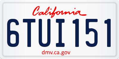 CA license plate 6TUI151